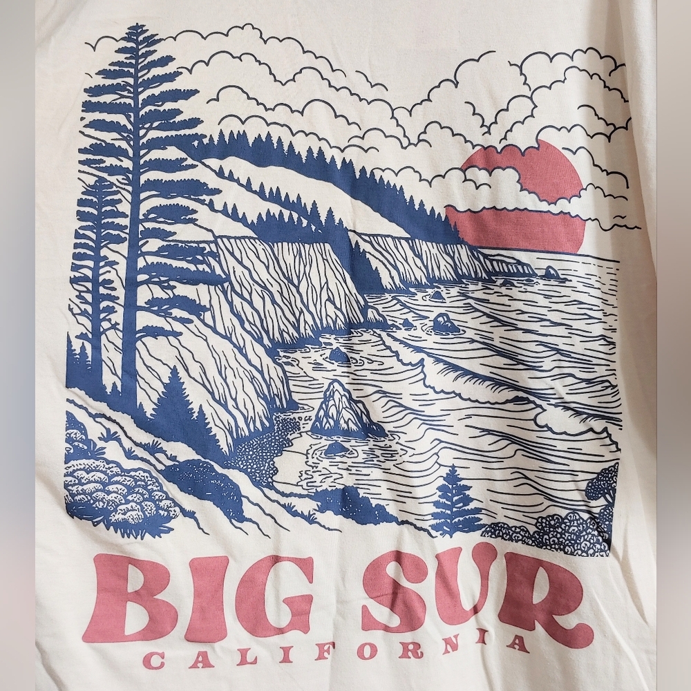Big Sur, California Retro-style T-Shirt, XL